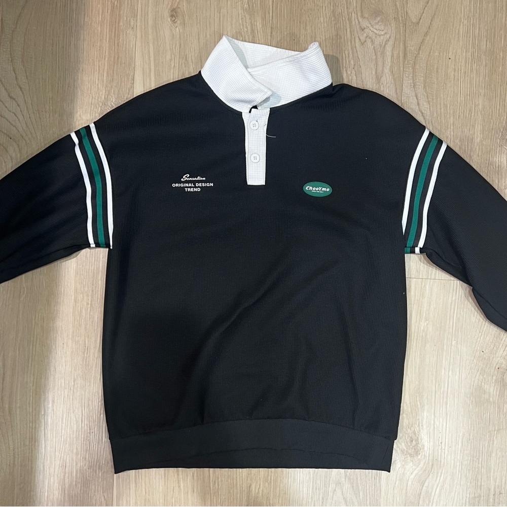 Black & white button-up sweater